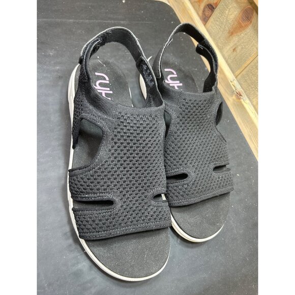Ryka Womens Black Open-Toe Sandals Size 9.5W wide - Picture 2 of 7